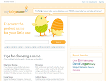 Tablet Screenshot of mybabyname.com